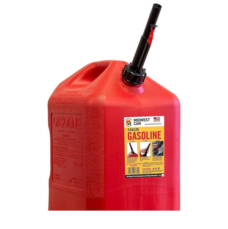 midwest heavy duty 6 gallon jug easy pour gas gasoline can