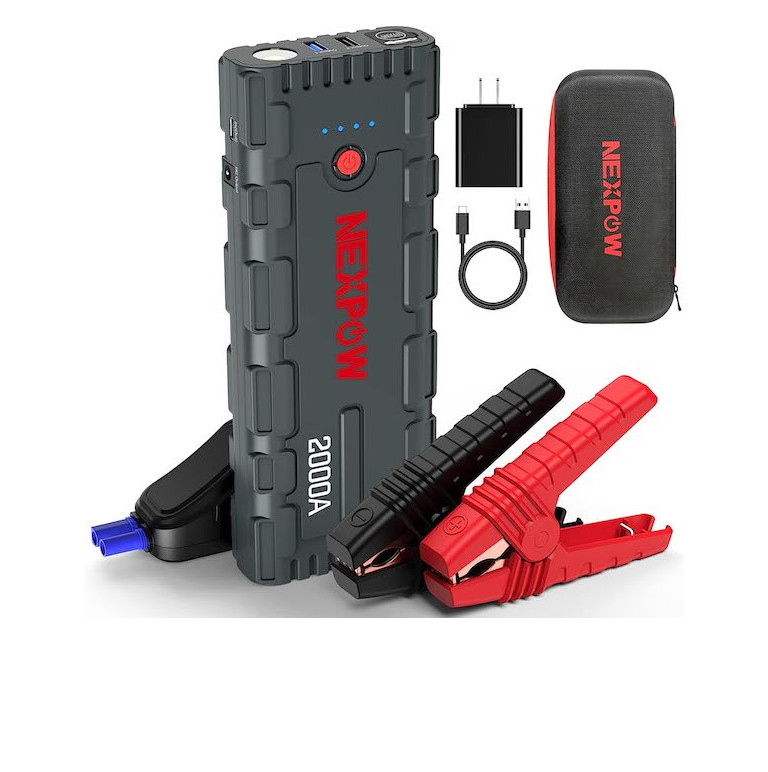 nexpow emergency portable battery jump charger with usb and usb-c